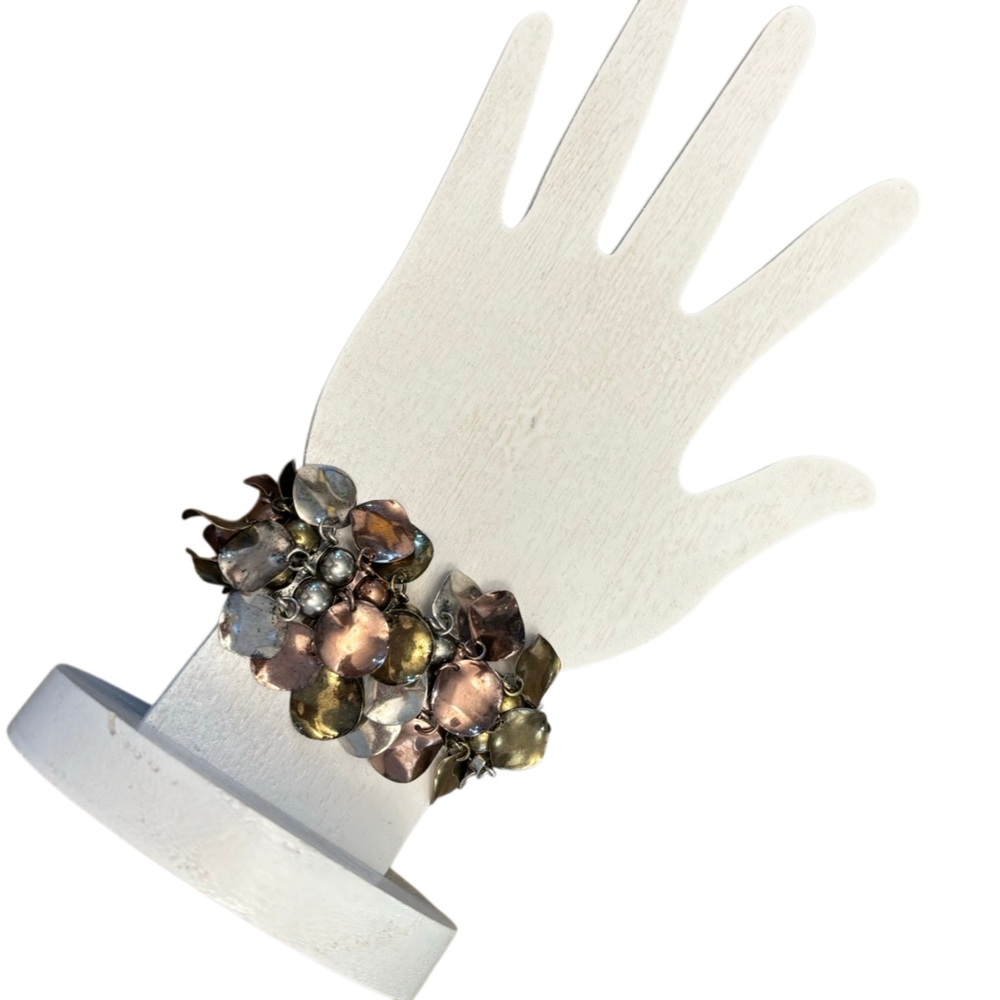Vintage Boho Mixed Metal Charm Stretch Bracelet 7”